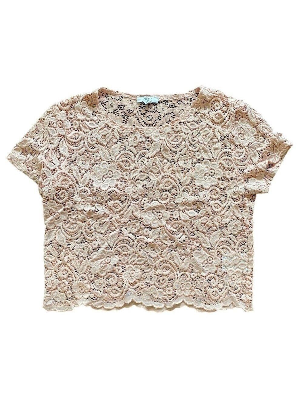 Ardene Pink Lace Crop Top Extra Small